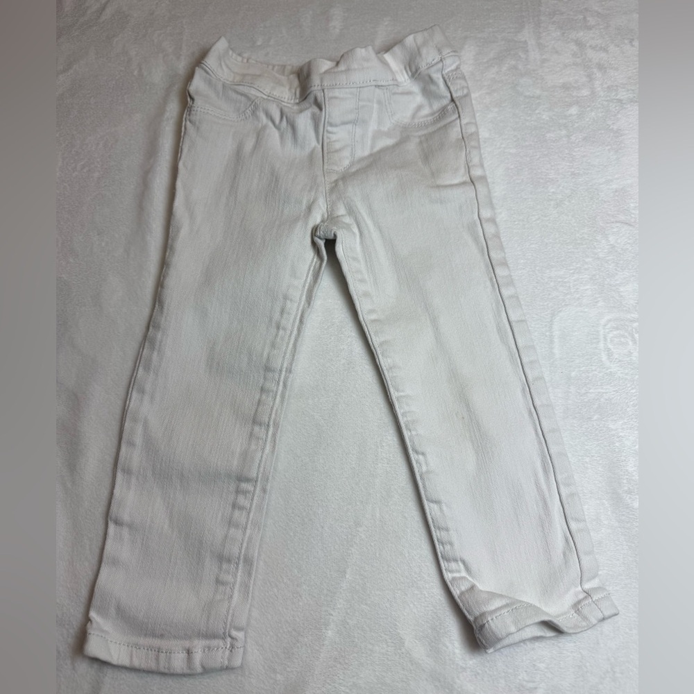 Crazy8 White Toddler Elastic Waistband Jeans